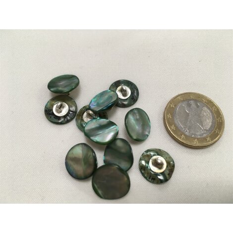 Kn&ouml;pfe Knopf Mantelknopf Blusenknopf Zierknopf d=12 mm t&uuml;rkis perlmutt, 10 St&uuml;ck