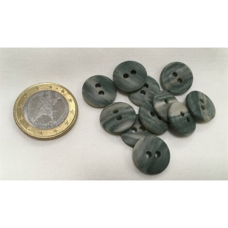Kn&ouml;pfe Knopf Mantelknopf Blusenknopf Zierknopf d=14 mm t&uuml;rkis wei&szlig;, 10 St&uuml;ck