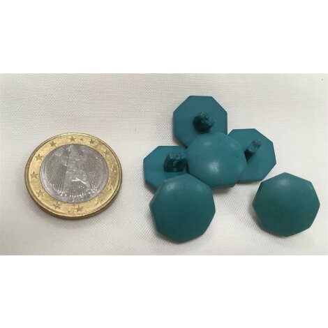 Kn&ouml;pfe Knopf Mantelknopf Blusenknopf Zierknopf d=15 mm t&uuml;rkis, 25 St&uuml;ck