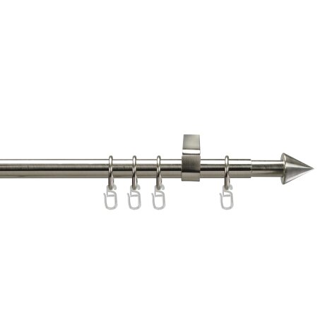 Gardinenstange Teleskop-Fertiggarnitur Kegel edelstahloptik 16 mm, 120-200 cm