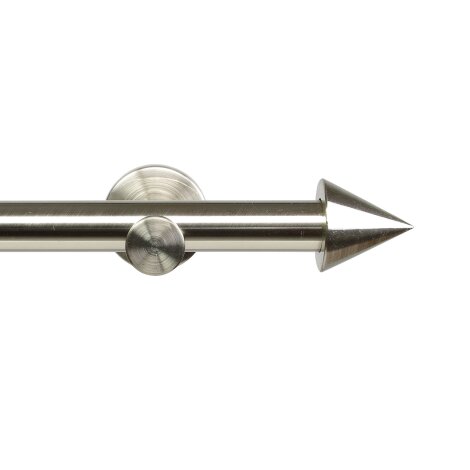 Gardinenstange Fertiggarnitur Kegel modern edelstahloptik 16 mm, 240 cm (geteilt)