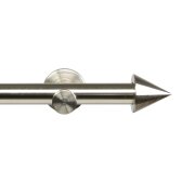 Gardinenstange Fertiggarnitur Kegel modern edelstahloptik 16 mm, 240 cm (geteilt)