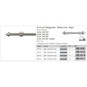 Gardinenstange Fertiggarnitur Kegel modern edelstahloptik 16 mm, 240 cm (geteilt)
