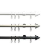 Gardinenstange Fertiggarnitur Kegel 20 mm, wei&szlig; schwarz silber, div. L&auml;ngen