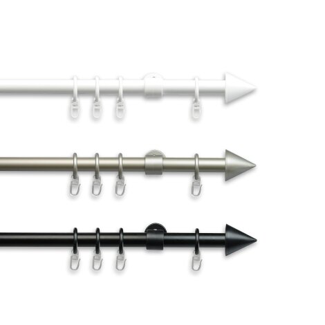 Gardinenstange Fertiggarnitur Kegel 20 mm, 42.42-silber matt 200 cm