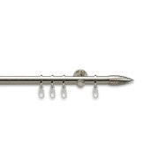 Gardinenstange Fertiggarnitur Menorca 20 mm edelstahl optik, 160 cm