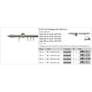 Gardinenstange Fertiggarnitur Menorca 20 mm edelstahl optik, 200 cm