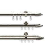 Gardinenstange Fertiggarnitur Innenlauf Menorca 20 mm edelstahl optik, 200 cm