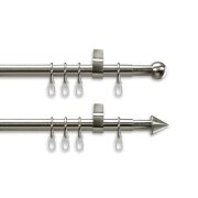 Gardinenstange Fertiggarnitur Teleskop Kegel 20 mm edelstahl optik, div. Längen 200 - 350 cm