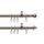 Gardinenstange Fertiggarnitur Teleskop Kegel 20 mm edelstahl optik, div. Längen 200 - 350 cm