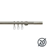 Gardinenstange Fertiggarnitur Nova 20 mm edelstahl optik, 200 cm