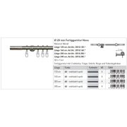 Gardinenstange Fertiggarnitur Nova 20 mm edelstahl optik, 200 cm