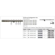 Gardinenstange Fertiggarnitur Avo 20 mm edelstahl optik, 120 cm