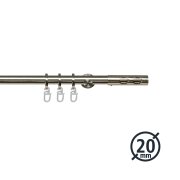 Gardinenstange Fertiggarnitur Avo 20 mm edelstahl optik, 200 cm