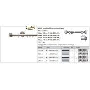 Gardinenstange Fertiggarnitur Drehfix Kugel 20 mm edelstahl optik, 120 cm