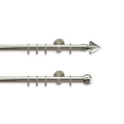 Gardinenstange Fertiggarnitur Drehfix Kegel 20 mm edelstahl optik, 160 cm