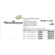 Gardinenstange Fertiggarnitur Drehfix Kegel 20 mm edelstahl optik, 200 cm