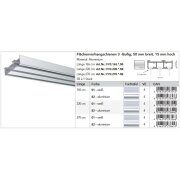 Flächenvorhangschiene Aluschiene 3-läufig 50 x 15 mm Aluminium weiß, 165 cm