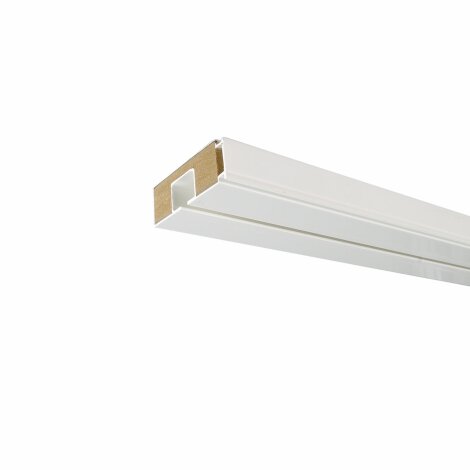 Vorhangschiene Kunststoff mit Holzkern 1-l&auml;ufig 48 x 18 mm wei&szlig;, 120 cm