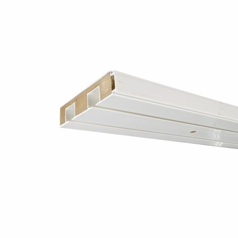 Vorhangschiene Kunststoff mit Holzkern 2-läufig 78 x 18 mm weiß, 150 cm