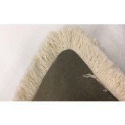 Landhaus Kissenh&uuml;lle Kissen Bezug springender Hirsch Fransen braun beige, St&uuml;ckpreis