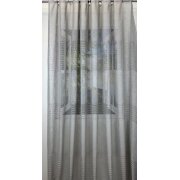 Deko Stoff Gardine Vorhang einfarbig grau Lochmuster blickdicht, Meterware