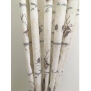 Landhaus Deko Stoff Vorhang Hirsch Zapfen beige braun...