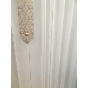 Musterfenster 1 &Ouml;senschal 1 Store 1 Krawatte Bl&auml;tter Streifen creme, H&ouml;he 2,38 m