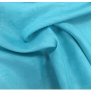 Deko Stoff Gardine Vorhang Voile türkis uni, transparent, Reststück 5 m