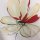 Dekostoff Gardine Vorhang  Blumen creme gelb rot orange blickdicht, Meterware