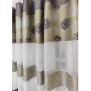 Deko Gardinenstoff Streifen grün anthrazit grau weiß teiltransp Reststück 1,30 m