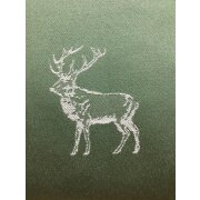 Kissenhülle Kissen Bezug Landhaus dunkelgrün, Hirsch beige 40 x 40 cm