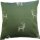 Kissenhülle Kissen Bezug Landhaus dunkelgrün, Hirsch beige 40 x 40 cm