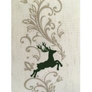 Kissenhülle Kissen Bezug Landhaus Hirsch Ranke beige grün 50 x 50 cm