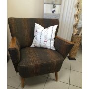 Kissenhülle Kissen Bezug Landhaus Hirsch Ranke beige rot 50 x 50 cm