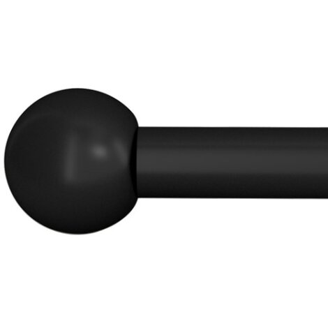 Gardinenstange Teleskop-Fertiggarnitur Kugel matt schwarz 19 mm, 110-210 cm