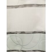 Dekostoff Gardine Vorhang Streifen Kreise wei&szlig; grau mint, Restst&uuml;ck 4,65 m