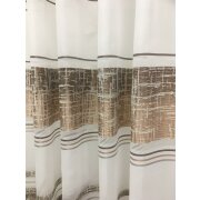 Dekostoff Gardine Vorhang Streifen wei&szlig; beige braun, Restst&uuml;ck 2,1 m