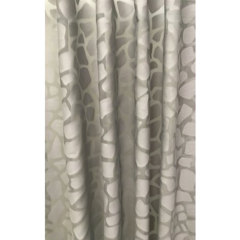 Dekostoff Gardine Vorhang Mosaik grau teiltransparent., Meterware