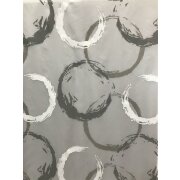 Stores Gardine Stoff Vorhang Kreise wei&szlig; grau taupe transparent, Meterware