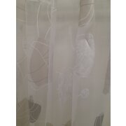 Stores Gardine Stoff Vorhang Bl&auml;tter wei&szlig; grau taupe transparent, Meterware