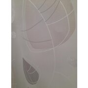 Stores Gardine Stoff Vorhang Bl&auml;tter wei&szlig; grau taupe transparent, Restst&uuml;ck 2 m