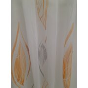 Stores Gardine Stoff Vorhang Bl&auml;tter wei&szlig; apricot grau transparent, Meterware