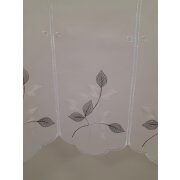 Raffrollo Cliprollo Scheibengardine Stick Blätter braun weiß H 145 cm, Reststück 3,14