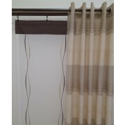 Musterfenster 2 &Ouml;senschals 2 Fl&auml;chen wei&szlig; braun beige creme, H&ouml;he 2,38 m