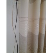 Musterfenster 2 &Ouml;senschals 2 Fl&auml;chen wei&szlig; braun beige creme, H&ouml;he 2,38 m