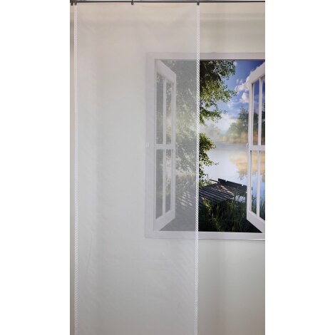 Flächenvorhang Schiebegardine Schiebeelement weiß transparent, Meterware