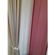 Musterfenster 1 Dekoschal 1 Stores 3 Fl&auml;chen wei&szlig; creme rot beige, H&ouml;he 2,39 m