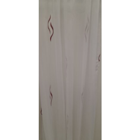 Stores Webstore Sherley Gardine Stoff Vorhang Flammen wei&szlig; rot transp., Meterware