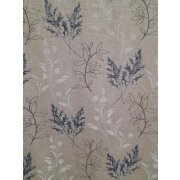 Deko Stoff Gardine Landhaus Vorhang Blätter natur blau weiß blickdicht, Reststück 2,8 m